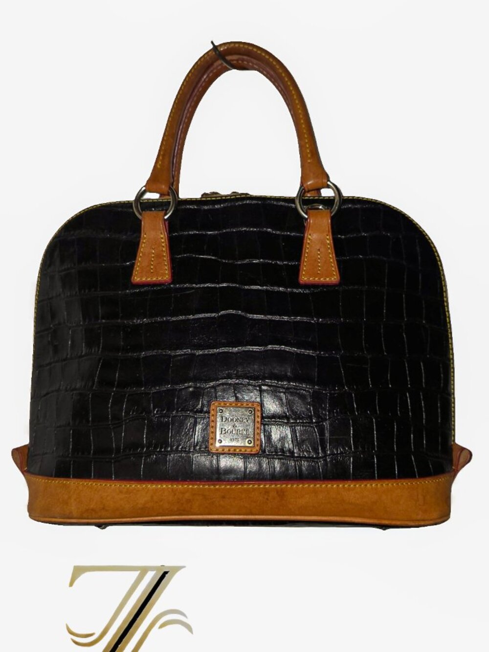Dooney and Bourke Croco Embossed Leather Satchel